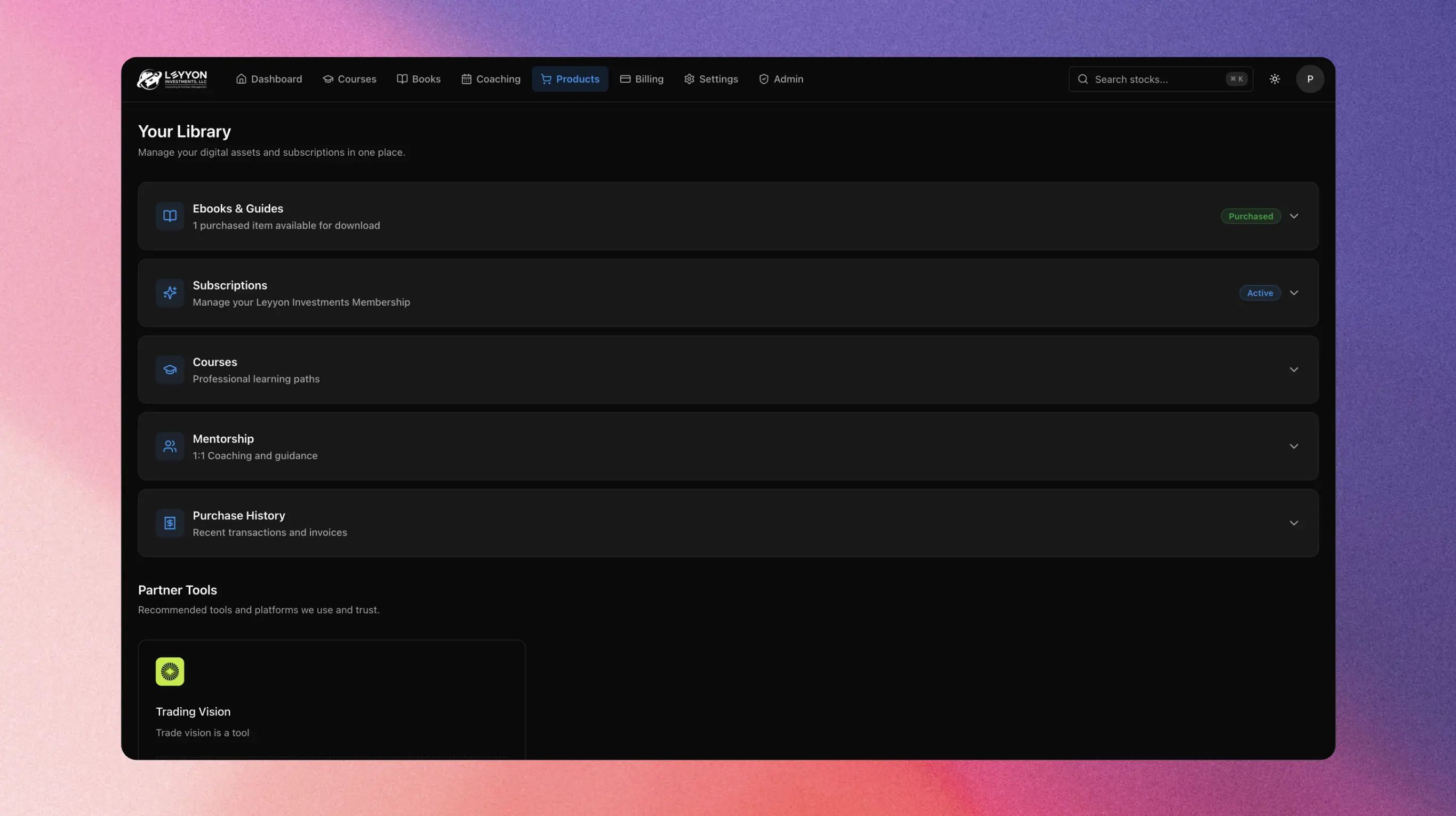 EdgeForge products screen.